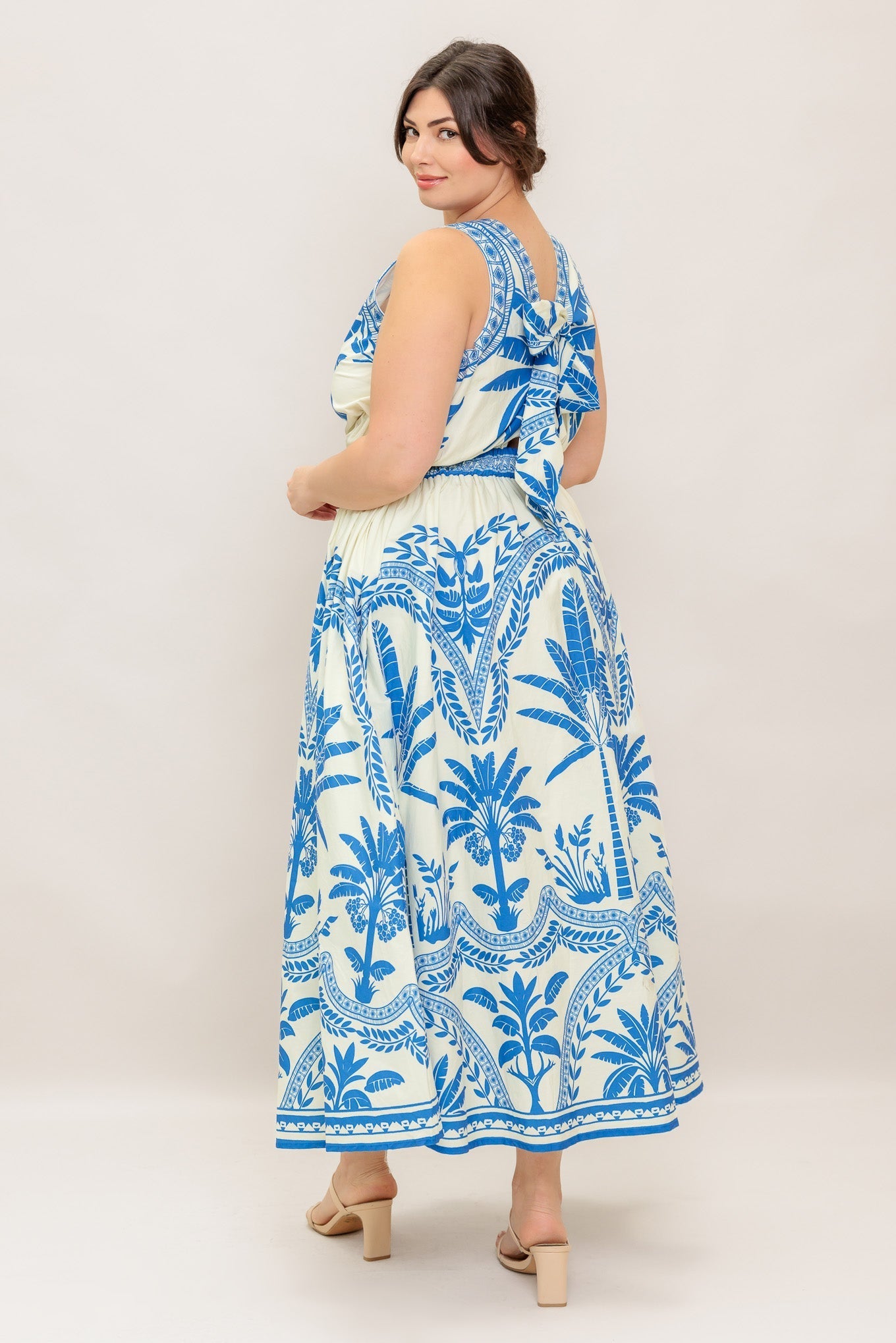 OCEAN PETALS WOVEN MIDI DRESS Flying Tomato